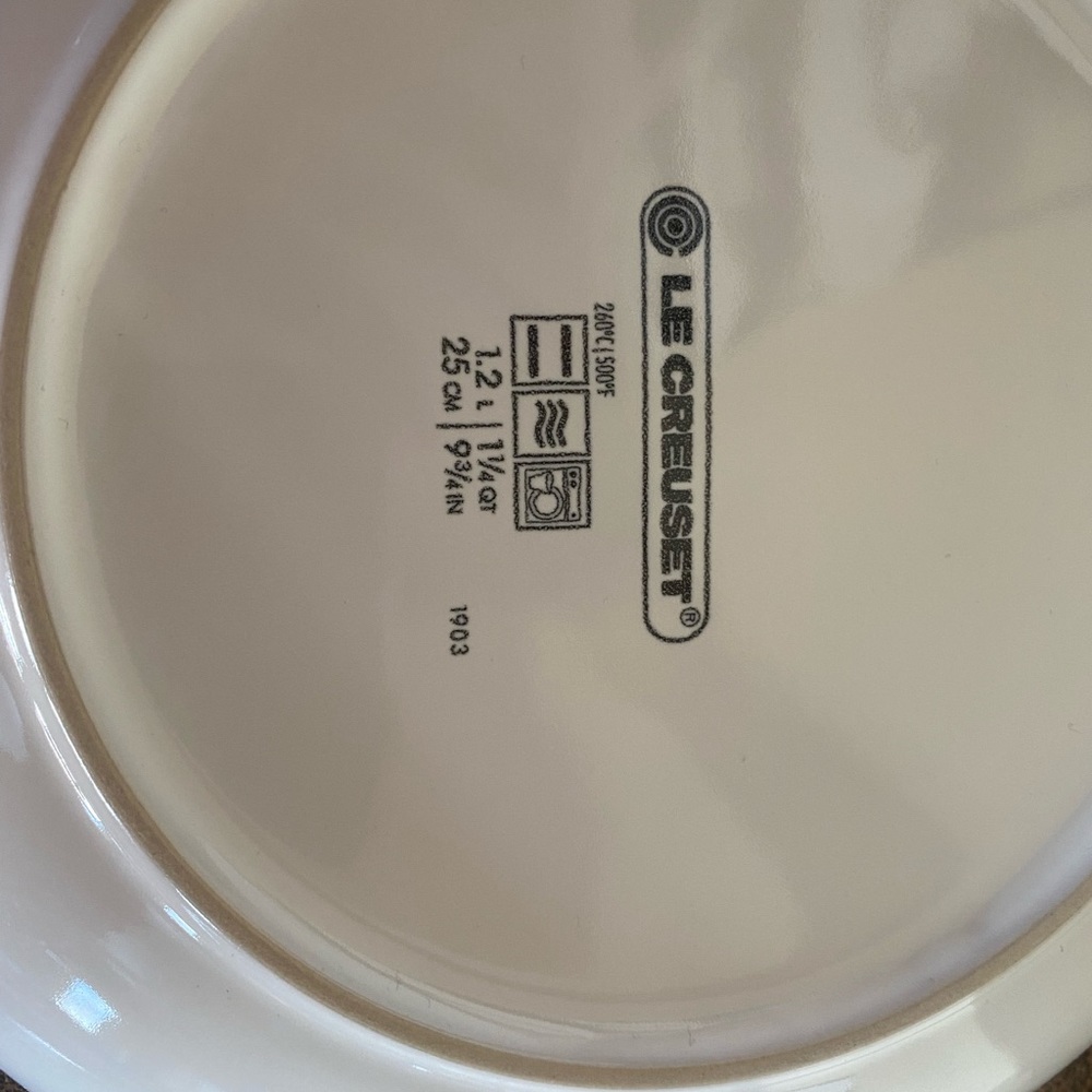 LE CREUSET Pasta Bowls Set of Four.  Excellent Condition White
